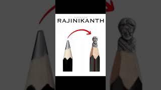 super star #rajinikanth #sculpture on pencil lead by @musa_the_sculptor |#youtube#shorts|#artvideos|