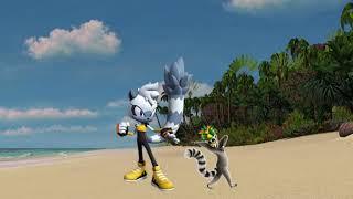 King Julien meeting Tangle the Lemur