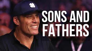 Tony Robbins coaches Brad and his father