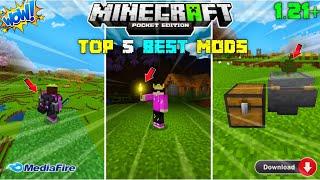 Top 5 MOST EPIC Mods For Your Minecraft PE 1.21+ | Minecraft Pe Mods