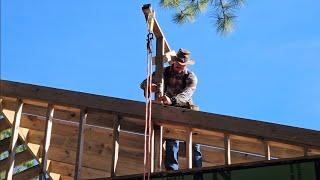 It's Pulley Time: Solo Roof Build Gets More Dangerous Sub-Fascia Install | DIY Off-Grid House Build