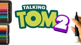 Talking Tom 2 Drawing / Lets draw Colorful Game Logo 