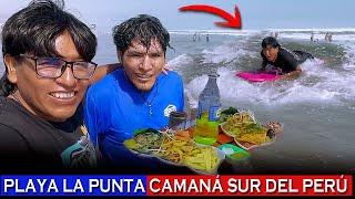 No estamos sobreviviendo en la playa comemos un plato de 45 sols  estamos disfrutando