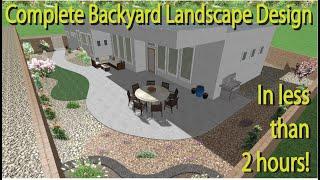 Backyard Landscape Design In Less Than 2 hours! Full tutorial with Realtime Landscaping Architect.