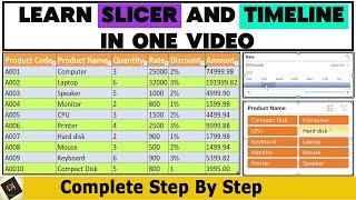 Microsoft Excel - Learn Slicers And Timeline in One Video | Slicers & Timeline in Excel | #slicers