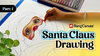 Santa Claus drawing Oil Pastel | How to draw Santa Claus drawing easy #santaclausdrawing #christmas