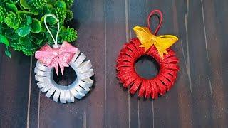 DIY Christmas Wreath With Glitter Paper | Christmas Wreath | Christmas Decoration Ideas