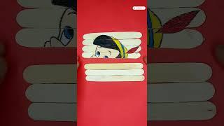 Pinocchio drawing on stick #shorts #shortsfeed #pinocchio #animation #youtubeshorts