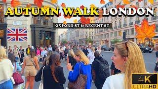 Autumn in London: Walking Oxford Street to Piccadilly in 4K 