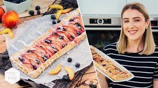 Peach & Blueberry Puff Pastry Tart - In The Kitchen With Kate