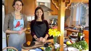 Nadine Abensur cooking a modern Middle Eastern Feast in Gala's Organic Kitchen LIVE!