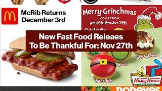 New Fast Food Releases - Krispy Kreme, McDonald's, Jimmy John's, & More #fastfood #mcdonalds #grinch