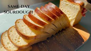 The best Same Day Sourdough sandwich bread recipe | soft and fluffy