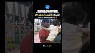 The way the baby hugs him and says no to her Mum ️