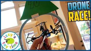 DRONE RACES! Toy Drones with Obstacle Course! Cars