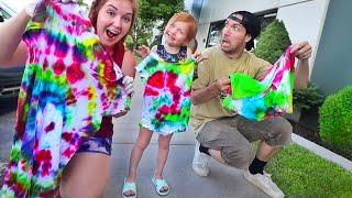 Adley learns how to Tie-Dye!! Surprise mom and dad with new clothes