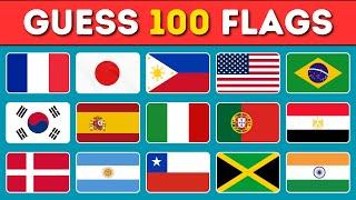 Guess The Country By The Flag Quiz  |  Can You Guess The 100 Flags?