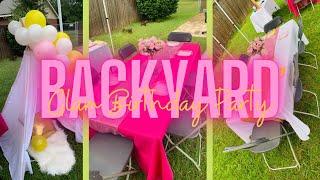 Backyard Birthday Party Decorations | Picnic Party |Pink & Yellow Decorations