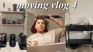 Home Goods furniture finds, DIY coffee bar, trying a new hair tool & more // moving vlog #4