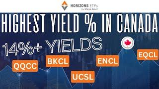 Highest Yields% in Canada: Horizons High Yield Covered Call ETFs: USCL QQCL BKCL EQCL etc.