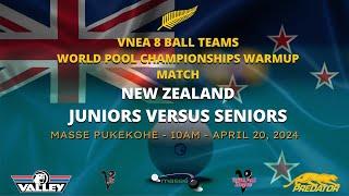 WORLD POOL CHAMPS  WARMUP - NZ JUNIORS vs SENIORS | VNEA 8 Ball Teams