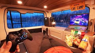 [Gaming & Car Camp in Rain] Battling the Winter Chill and Listening to the Sound of Rain.