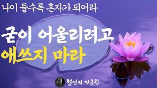 친구가 없을수록 똑똑한 증거|70세 전에 꼭 알아야 할 인생조언|인맥관리가 헛수고인 이유|내가 사람들과 굳이 연락 안하는 이유|오디오북|부처님 말씀|석가모니|ASMR|즉문즉설