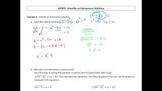 Identify an Extraneous Solution (Alg2)