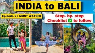 INDIA to BALI complete TRAVEL GUIDE 2024 |Checking into Villa in SEMINIYAK | Room tour | BALI Vlog 2