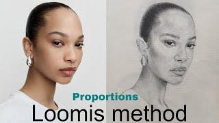 Realistic portrait study using Loomis method