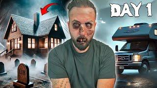 CAMPING AT A POSSESSED HAUNTED POLTERGEIST HOUSE ( BONES INSIDE )