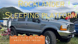 Overland Ford Excursion: Custom sleeping platform build with storage for a 40" tire