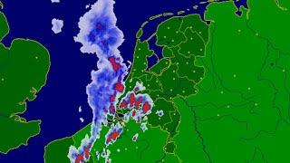 Buienradar timelapse onweer | 20 juni 2023 | Onweer na lange droogte!