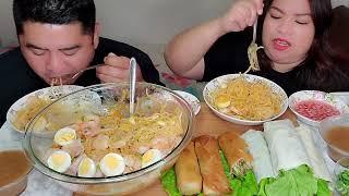 Pancit malabon at Lumpiang Sariwa Mukbang