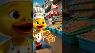 Adorable Yellow Duck Cooks Crispy Fried Shrimp | #Shorts #CuteDuck #Cooking #Cartoon #AI