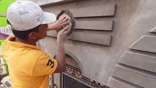 Plastering Techniques_Front Drop Wall Elevation  Design|Parapet Wall Design Creative Sand and Cement