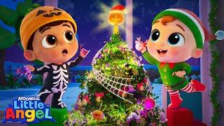 Deck the Halls - Spooky Christmas Tree! | Little Angel Kids Songs & Nursery Rhymes