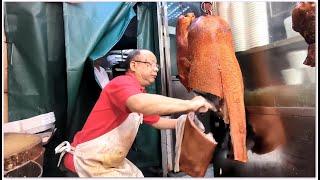 Hong Kong Roast Pigs YUMMY 老闆刀法快而準 燒乳豬燒腩骨 肉汁多 皮爆脆 香港美食 新強記燒腊飯店佐敦