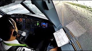 Despega con Tormenta en Ciudad de México con Motores en Máxima potencia TO/GA Viva Aerobus 🟢