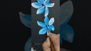 Mesmerizing Blue  Flower Painting #shorts #painting #viralshort #viralvideos #drawing #blue#artwork