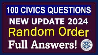 Unlock Your Path to US Citizenship: Master the 100 Civics Questions 2023-2024 (Random Order)