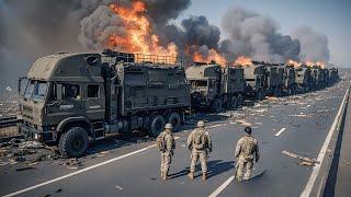 No escape! US ammunition convoy of 150 trucks heading to Kyiv intercepted by Russian missiles