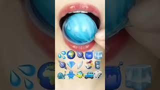 ASMR Blue Emoji challenges  #satisfying #mukbang #sugar