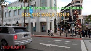 4K RODEO DRIVE BEVERLY HILLS SCENIC WALK TOUR