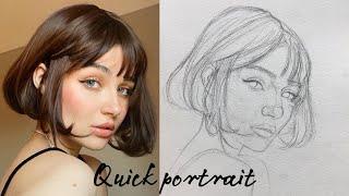 Learn to draw a  beautiful girl’s face using Loomis method