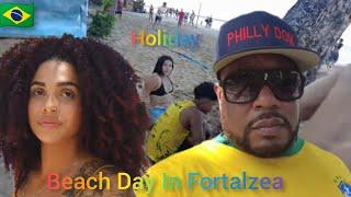 follow fat boy philly dom around Fortaleza Brazil Beaches 