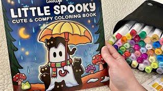 ASMR Color With Me | Little Spooky Coloring Book (whispered, marker sounds)