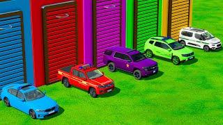 TRANSPORTING COLOR CHEVROLET, DACIA, AUDI, DACIA, CHEVROLET INTO GARAGES! - Farming Simulator 22