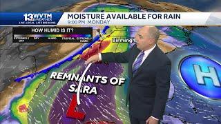 Tracking the Tropics: Remnants of Tropical Storm Sara bring rain to Alabama and then the forecast...