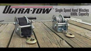 Ultra-Tow Single Speed Hand Winch with Wire Rope  600-Lb. Load Capacity 21ft. Rope